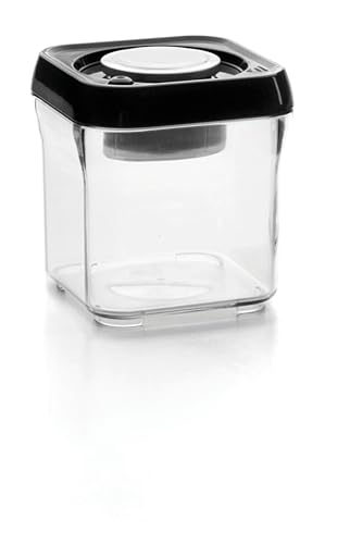 IBILI ENVASE DE VACIO APILABLE CUADRADO 500ML, Stainless Steel, Silber/Schwarz/Transparent von IBILI