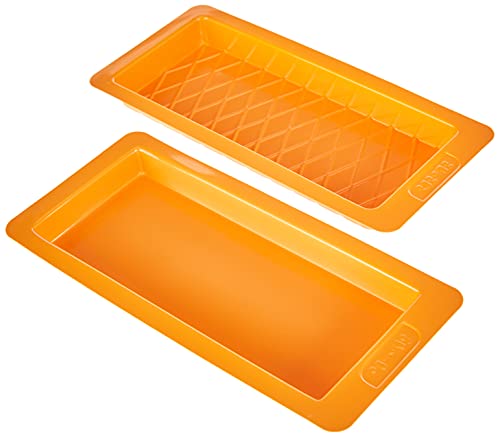 IBILI Set 2 MOLDES TURRON LISO+ROMBOS, Stainless Steel, orange, 23 x 10 x 2 cm, 2-Einheiten IBILI Set 2 MOLDES TURRON LISO+ROMBOS, Stainless Steel, orange, 23 x 10 x 2 cm, 2-Einheiten von IBILI