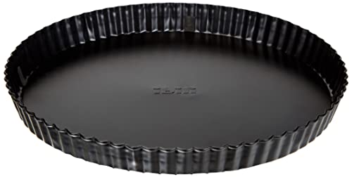 Ibili 824228 Kuchenform aus Stahl, geriffelt, mit herausnehmbarem Boden, antihaftbeschichtet, 28 cm, Mokka von IBILI