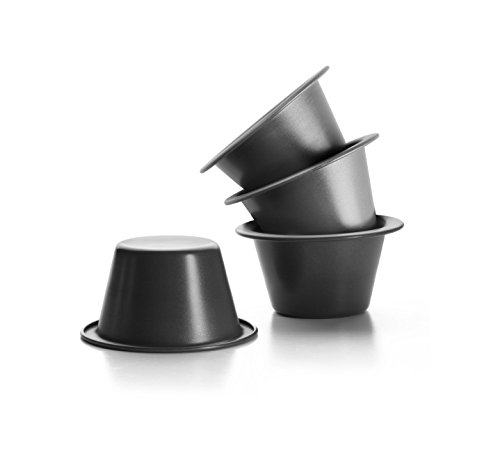 IBILI 827800 Puddingform-Set 8x5 cm 4-teilig, Stahlblech, schwarz, 8 x 8 x 5 cm, 4-Einheiten von IBILI