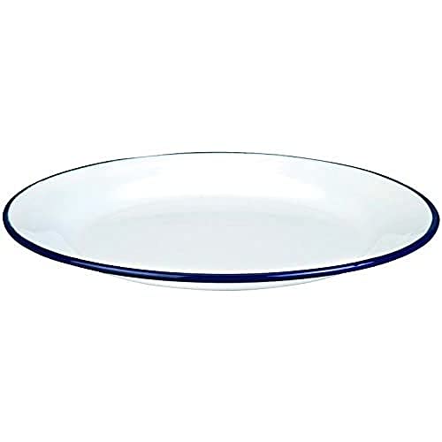 IBILI Plato Llano ESMALTADO 22 cm, Stainless Steel, weiß/blau von IBILI