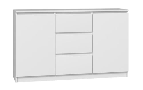 Ibonto Eckkommode Kommode mit 2 Türen und 3 Schubladen -Elegantes & Praktisches Design (Weiss) von Ibonto