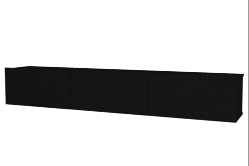Ibonto Lowboard Hängendes TV Board mit Stauraum – Design Sideboard für Wohnzimmer (Schwarz) von Ibonto