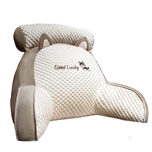 Cute Reading Pillow, Rückenkissen mit Armlehnen, Lesekissen für Bett und Sofa, Rückenkissen Bett, Ideal als Rückenstütze für mehr Halt und Komfort von Rücken, Nacken und Kopf von Ibuloule