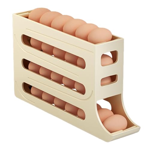 Eierhalter für 30 Eier, große Kapazität, Eierbehälter für Kühlschrank, stapelbarer Eier Organizer, automatische Eier Frische Aufbewahrungsbox für Kühlschrank von Ibuloule