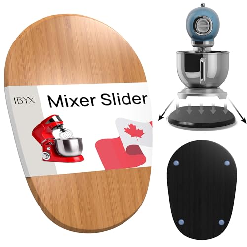 Ibyx Bambus-Schiebe-Tablett für 5,5 Qt Kitchenaid Standmixer – mühelose Küchenhelfer-Mixer-Schiebermatte für Arbeitsplatte – Starkes, stabiles und rutschfestes Geräte-Schieberbrett (Natur) von Ibyx