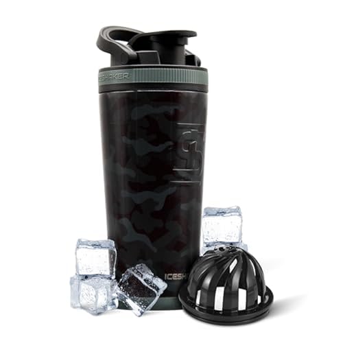 Ice Shaker Isolierte Edelstahl-Shaker-Flasche, 750 ml, Bomber, kalt für 30+ Stunden, isolierter Becher mit Twist-on-Rührwerk, geruchsfreie Flasche für Protein-Shakes, Wasser, Smoothies, Cocktails von Ice Shaker