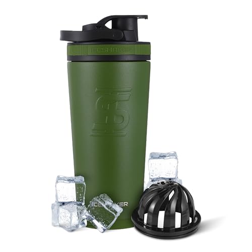 Ice Shaker Shaker-Flasche, 750 ml, Edelstahl-Wasserflasche und Protein-Shaker, wie auf Shark Tank gesehen, wiederverwendbare Edelstahl-Wasserflasche, Fitness-Studio-Wasserflasche, Grün Ice Shaker Shaker-Flasche, 750 ml, Edelstahl-Wasserflasche und Protein-Shaker, wie auf Shark Tank gesehen, wiederverwendbare Edelstahl-Wasserflasche, Fitness-Studio-Wasserflasche, Grün von Ice Shaker
