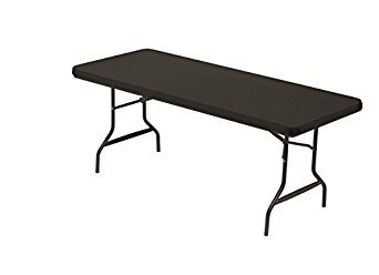 (1.8m) - Iceberg 16621 Stretch Fabric Table Top Cap Cover, Polyester/Spandex, Black, 1.8m von Iceberg