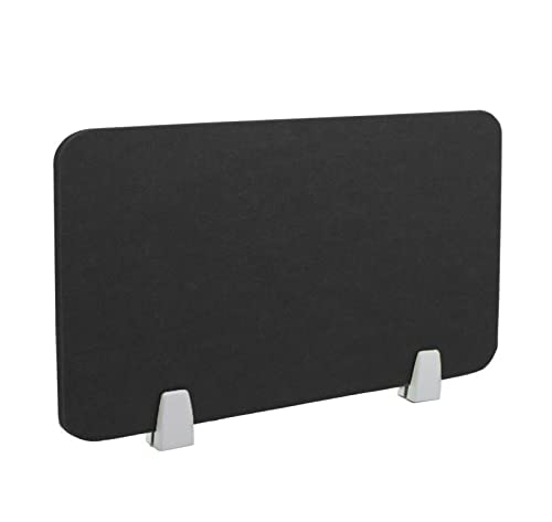 Icegrey Akustik Trenn-Wand für Schreibtisch Filz Freistehender akustischer Schreibtischteiler Reduzieren Sie Lärm und visuelle Ablenkungen mit 2 Clips, Black, 100x30cm von Icegrey