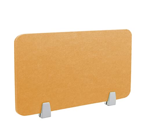 Icegrey Akustik Trenn-Wand für Schreibtisch Filz Freistehender akustischer Schreibtischteiler Reduzieren Sie Lärm und visuelle Ablenkungen mit 2 Clips, Brown Yellow, 100x30cm von Icegrey