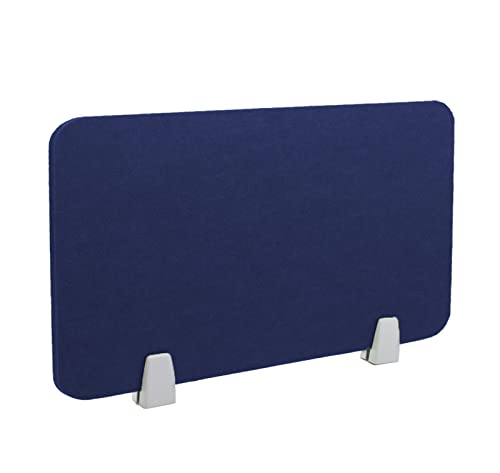 Icegrey Akustik Trenn-Wand für Schreibtisch Filz Freistehender akustischer Schreibtischteiler Reduzieren Sie Lärm und visuelle Ablenkungen mit 2 Clips, Dark Blue, 100x30cm von Icegrey