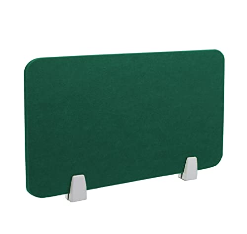 Icegrey Akustik Trenn-Wand für Schreibtisch Filz Freistehender akustischer Schreibtischteiler Reduzieren Sie Lärm und visuelle Ablenkungen mit 2 Clips, Dark Green, 120x30cm von Icegrey