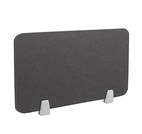 Icegrey Akustik Trenn-Wand für Schreibtisch Filz Freistehender akustischer Schreibtischteiler Reduzieren Sie Lärm und visuelle Ablenkungen mit 2 Clips, Dark Grey, 100x30cm von Icegrey