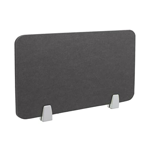 Icegrey Akustik Trenn-Wand für Schreibtisch Filz Freistehender akustischer Schreibtischteiler Reduzieren Sie Lärm und visuelle Ablenkungen mit 2 Clips, Dark Grey, 120x30cm von Icegrey