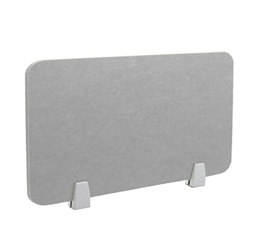 Icegrey Akustik Trenn-Wand für Schreibtisch Filz Freistehender akustischer Schreibtischteiler Reduzieren Sie Lärm und visuelle Ablenkungen mit 2 Clips, Light Grey, 90x30cm von Icegrey