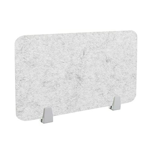 Icegrey Akustik Trenn-Wand für Schreibtisch Filz Freistehender akustischer Schreibtischteiler Reduzieren Sie Lärm und visuelle Ablenkungen mit 2 Clips, Silver Grey, 120x30cm von Icegrey