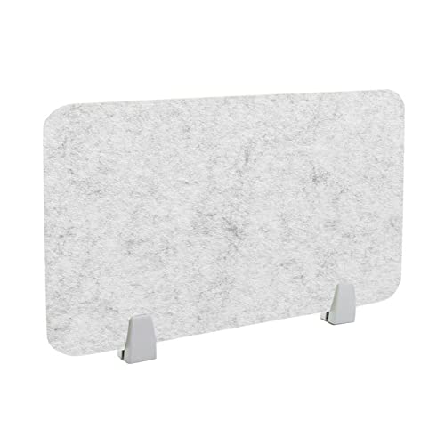 Icegrey Akustik Trenn-Wand für Schreibtisch Filz Freistehender akustischer Schreibtischteiler Reduzieren Sie Lärm und visuelle Ablenkungen mit 2 Clips, Silver Grey, 60x40cm von Icegrey
