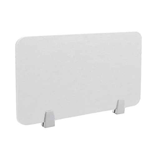 Icegrey Akustik Trenn-Wand für Schreibtisch Filz Freistehender akustischer Schreibtischteiler Reduzieren Sie Lärm und visuelle Ablenkungen mit 2 Clips, White, 100x30cm von Icegrey