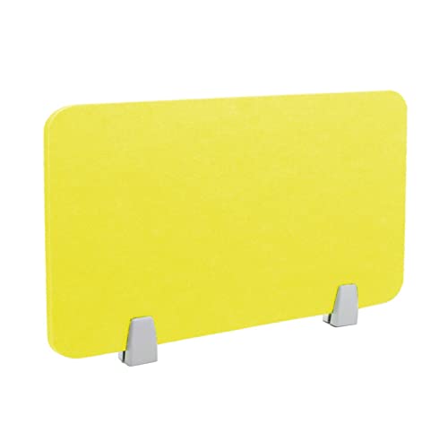 Icegrey Akustik Trenn-Wand für Schreibtisch Filz Freistehender akustischer Schreibtischteiler Reduzieren Sie Lärm und visuelle Ablenkungen mit 2 Clips, Yellow, 40x30cm von Icegrey