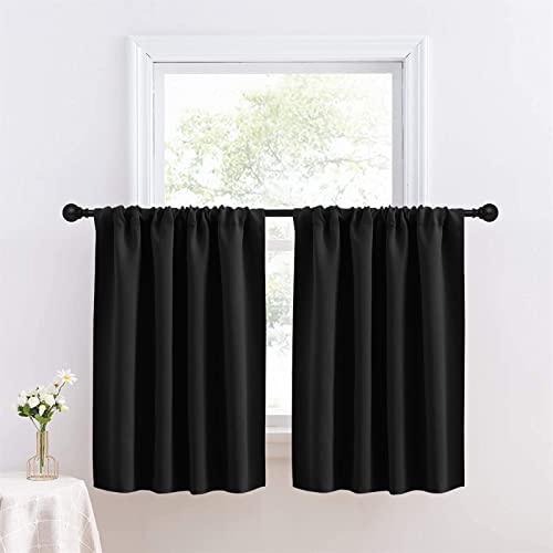 Icegrey Blickdichte Scheibengardinen Privatsphäre Vorhang Fenstervorhang für Kurzfenster Einfarbig Gardine für kleine Fenster Küche Wohnzimmer Cafè Landhaus, Schwarz, 132 cm L x 45 cm B (1 Stück) Icegrey Blickdichte Scheibengardinen Privatsphäre Vorhang Fenstervorhang für Kurzfenster Einfarbig Gardine für kleine Fenster Küche Wohnzimmer Cafè Landhaus, Schwarz, 132 cm L x 45 cm B (1 Stück) von Icegrey