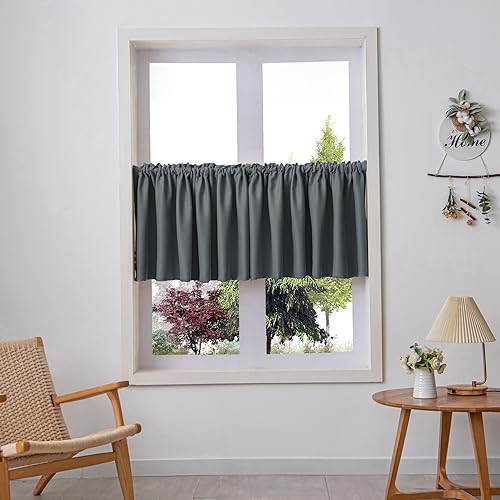 Icegrey Blickdichte Scheibengardinen Privatsphäre Vorhang Fenstervorhang für Kurzfenster Einfarbig Gardine für kleine Fenster Küche Wohnzimmer Cafè Landhaus Icegrey Blickdichte Scheibengardinen Privatsphäre Vorhang Fenstervorhang für Kurzfenster Einfarbig Gardine für kleine Fenster Küche Wohnzimmer Cafè Landhaus von Icegrey