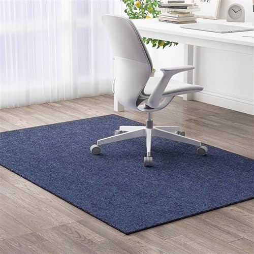 Icegrey Bürostuhl Matte Rechteckig Waschbar Bodenschutz Matte rutschfeste Bodenmatte Navy blau 150x200cm von Icegrey