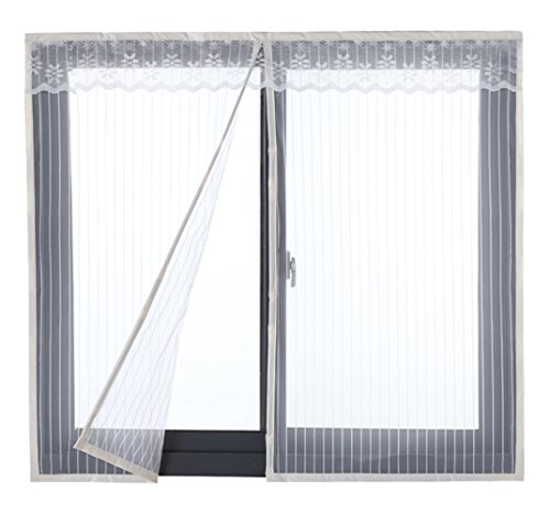 Icegrey Fliegengitter Tür Fenster Insektenschutz Magnet Fliegenvorhang Für Schiebefenster Dachfenster 100x140 cm Weiß von Icegrey