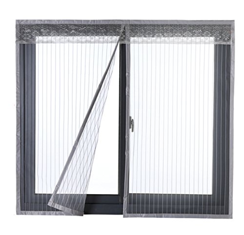 Icegrey Fliegengitter Tür Fenster Insektenschutz Magnet Fliegenvorhang Für Schiebefenster Dachfenster 80x120 cm Grau von Icegrey