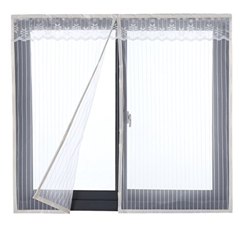 Icegrey Fliegengitter Tür Fenster Ohne Bohren Insektenschutz Magnet Fliegenvorhang Für Schiebefenster Dachfenster 120x120 cm Weiß von Icegrey