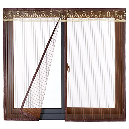 Icegrey Fliegengitter Tür Fenster Ohne Bohren Insektenschutz Magnet Fliegenvorhang Für Schiebefenster Dachfenster 120x140 cm Kaffee von Icegrey