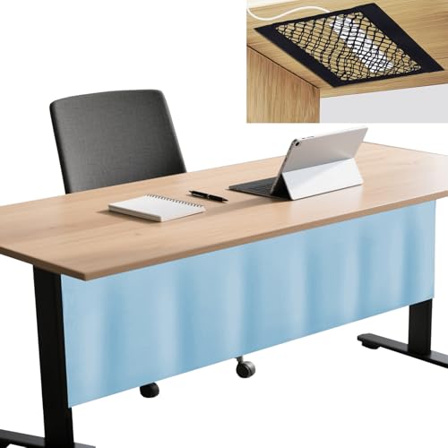 Icegrey Sichtschutz für unter den Schreibtisch mit Kabelmanagement Netz, Schreibtisch Rock, Selbstklebender Sichtschutz Vorhang für das Büro und Zuhause, Blau, 70x38cm Icegrey Sichtschutz für unter den Schreibtisch mit Kabelmanagement Netz, Schreibtisch Rock, Selbstklebender Sichtschutz Vorhang für das Büro und Zuhause, Blau, 70x38cm von Icegrey