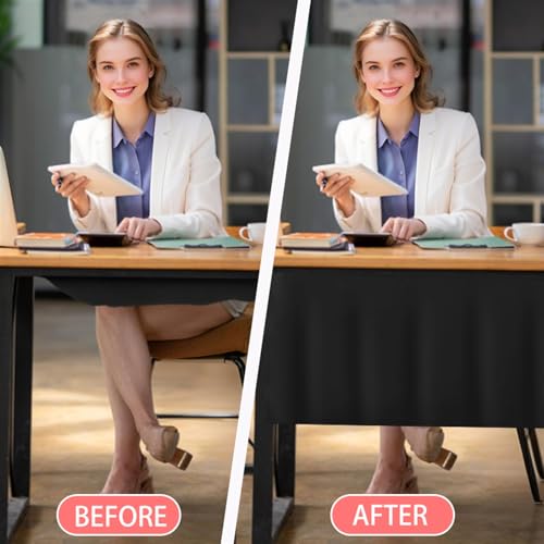 Icegrey Sichtschutz für unter den Schreibtisch mit Kabelmanagement Netz, Schreibtisch Rock, Selbstklebender Sichtschutz Vorhang für das Büro und Zuhause, schwarz, 122x38cm Icegrey Sichtschutz für unter den Schreibtisch mit Kabelmanagement Netz, Schreibtisch Rock, Selbstklebender Sichtschutz Vorhang für das Büro und Zuhause, schwarz, 122x38cm von Icegrey