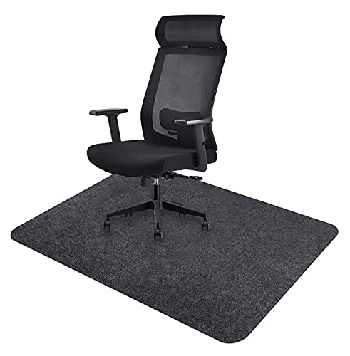 Icegrey Stuhlmatte Bodenschutzmatte Bürostuhl Rechteckig Waschbar Rutschfester Bodenschutz für Holzböden und Fliesenböden Dunkelgrau 140x80cm von Icegrey