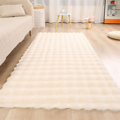 Icegrey Teppiche im Modernen Stil Waschbarer Plüsch Teppich für Wohnzimmer und Schlafzimmer Beige 60x150cm von Icegrey