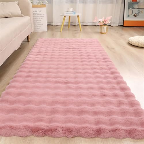Icegrey Teppiche im Modernen Stil Waschbarer Plüsch Teppich für Wohnzimmer und Schlafzimmer Dunkelpink 90x120cm von Icegrey