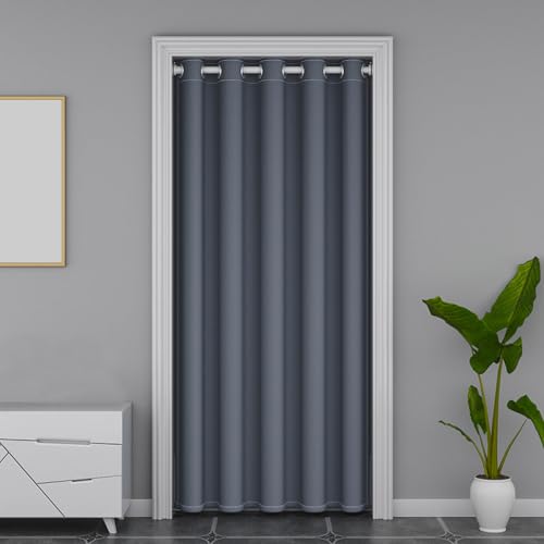 Icegrey Türvorhang Blickdicht mit Ösen Thermovorhang Verdunklungsvorhang Wärmehaltung für Türen und Fenster für Fenster und Tür, thermoisolierend, Dunkelgrau Icegrey Türvorhang Blickdicht mit Ösen Thermovorhang Verdunklungsvorhang Wärmehaltung für Türen und Fenster für Fenster und Tür, thermoisolierend, Dunkelgrau von Icegrey