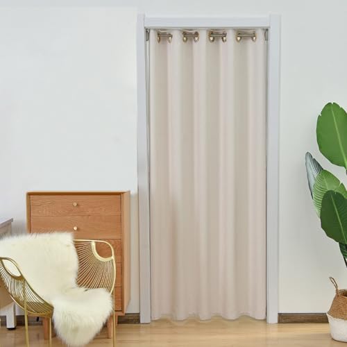 Icegrey Türvorhang Blickdicht mit Ösen Winter Wärmehaltung Thermo Vorhänge Kälteschutz Vorhang Wärmeisolierend Tür Lärmschutz Raumtrenner, Beige Weiß Icegrey Türvorhang Blickdicht mit Ösen Winter Wärmehaltung Thermo Vorhänge Kälteschutz Vorhang Wärmeisolierend Tür Lärmschutz Raumtrenner, Beige Weiß von Icegrey