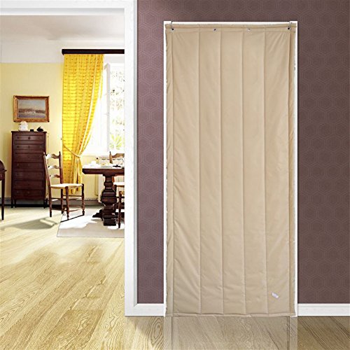 Icegrey Wärmeschutzvorhang Für Tür Isolier Schutz Panel-Isolierung Thermovorhang Verdunklungsgardine Wasserdicht Winddicht Geräuschisolierung Khaki 110 x 220cm von Icegrey