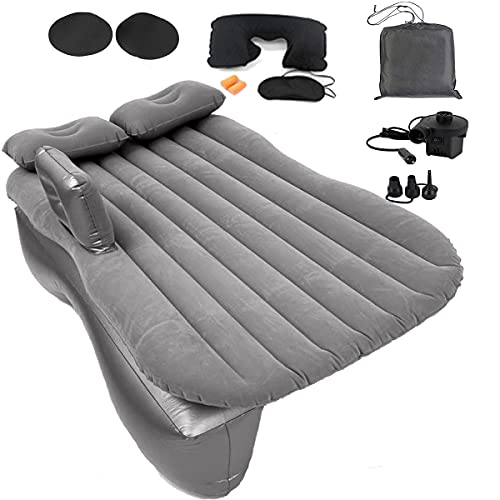 Icelus Onirii Aufblasbare Auto-Luftmatratze Rücksitz Campingmatratze Bett Tragbare Aufblasbare Matratze, 138 × 88 cm Auto-Reisen, Universal-SUV, erweiterte Luftmatratze mit zwei Luftkissen von Icelus