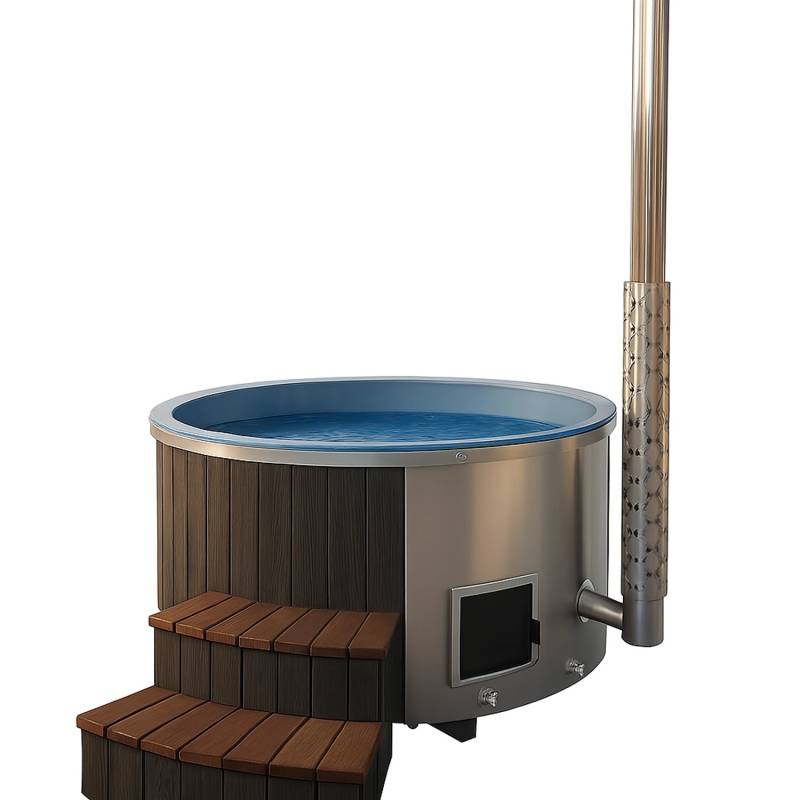 Icewolf Hot Tub Badefass mit Spa  Massage &  Sprudelfunktion für 4 bis 6 Personen 200cm Vollaustattung von Icewolf
