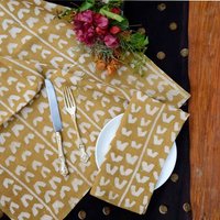 Goldene Weiße Tischwäsche/Gelb Gold Baumwolle Bio Hochzeit Tischdeko Goldener Vogel von Ichcha
