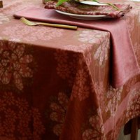 Große Mutige Blumen Tischdecke/Orange Siena Pflanzengefärbte Bio-Baumwolle Tischwäsche Block Bedruckte Textilien Hochzeitsdeko - Vergissmeinnicht von Ichcha