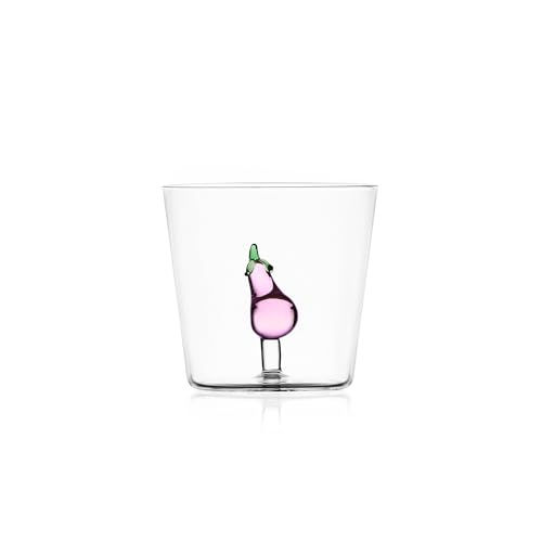 Ichendorf Milano Tumbler Aubergine, Kollektion Vegetables, 35 cl, Borosilikatglas, handgefertigt von Ichendorf Milano
