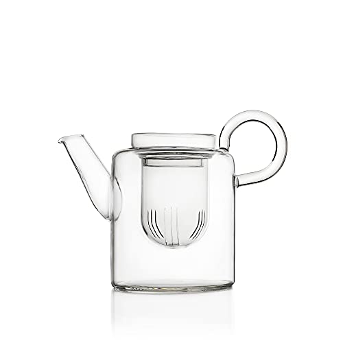 Ichendorf Milano Hohe Teekanne | Kollektion Piuma | 70 cl | Borosilikatglas | handgefertigt von Ichendorf Milano