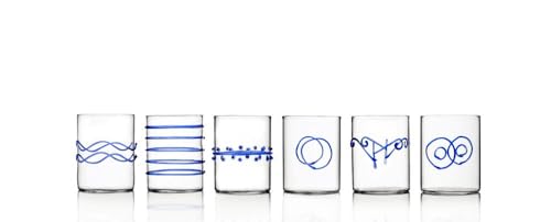 Ichendorf Milano Set mit 6 Tumblern, Kollektion Decò Blu, 35 cl, Borosilikatglas, Handgefertigt Ichendorf Milano Set mit 6 Tumblern, Kollektion Decò Blu, 35 cl, Borosilikatglas, Handgefertigt von Ichendorf Milano