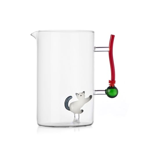 Ichendorf Tabby Cat Christmas Edition Krug Karaffe Katze und Weihnachtskugel 1L Borosilikatglas von Ichendorf Milano