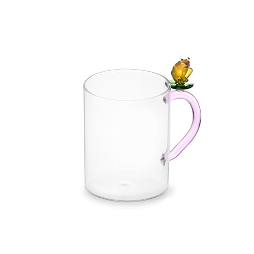 Ichendorf Milano Tasse Frosch, Transparent, Borosilikatglas, Rund, 8 cm Ø, 10 cm Höhe, 450 ml, Zuhause, Heißgetränke von Ichendorf Milano