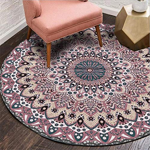 Icole Cotton Round Area Rug, Europ?ische ethnische runde Teppiche, Wohnzimmer/Schlafzimmer/Arbeitszimmer/Couchtisch Fu?matten-Durchmesser 120CM von Icole