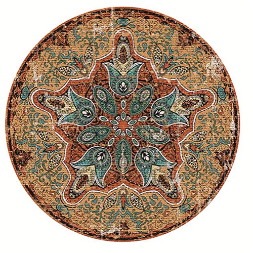 Icole Cotton Round Area Rug, Europ?ische ethnische runde Teppiche, Wohnzimmer/Schlafzimmer/Arbeitszimmer/Couchtisch Fu?matten-Durchmesser 120CM von Icole